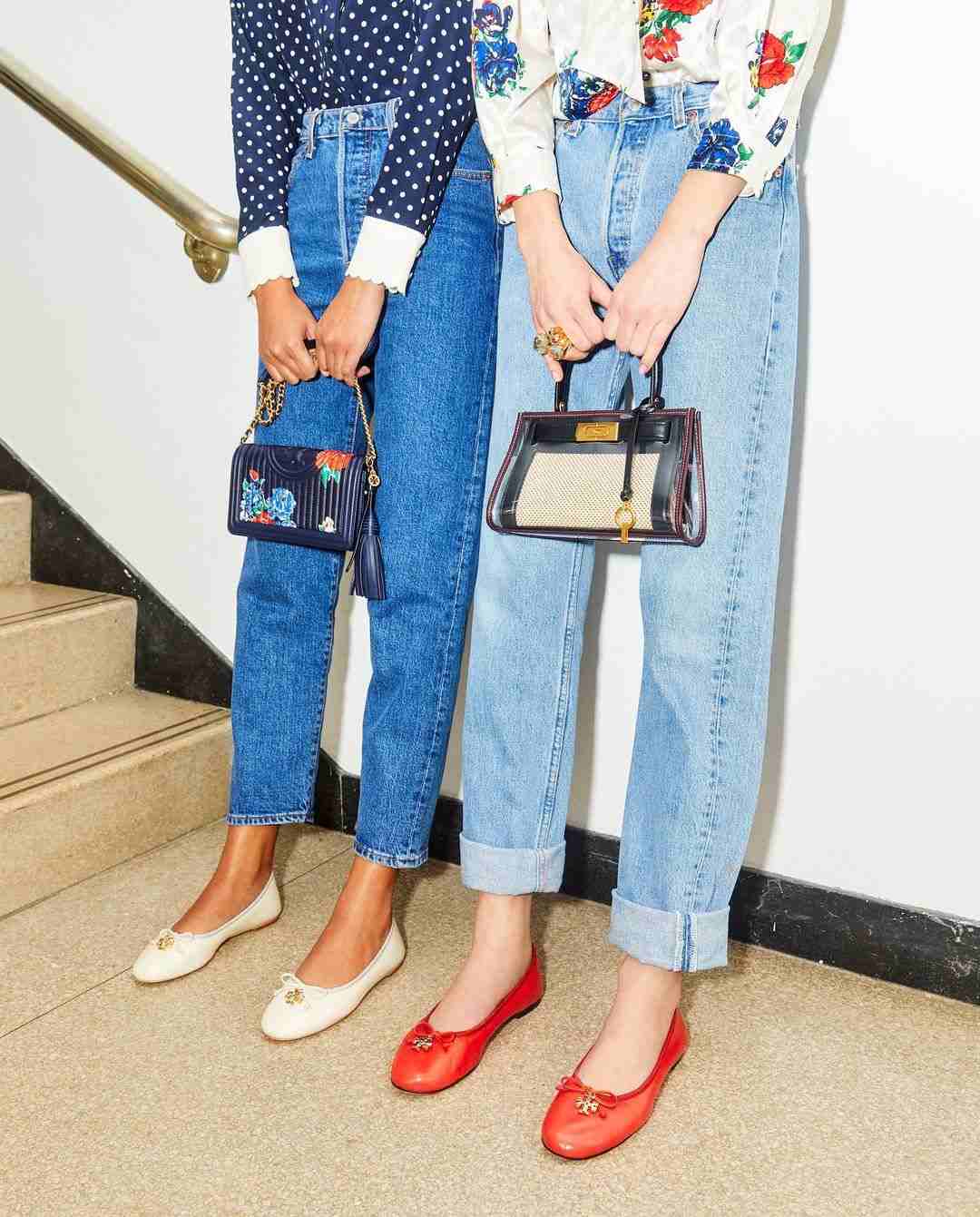 【海外 正規品】 GUCCI 可愛いロゴ フラットシューズ デニム ラインデザイン 靴