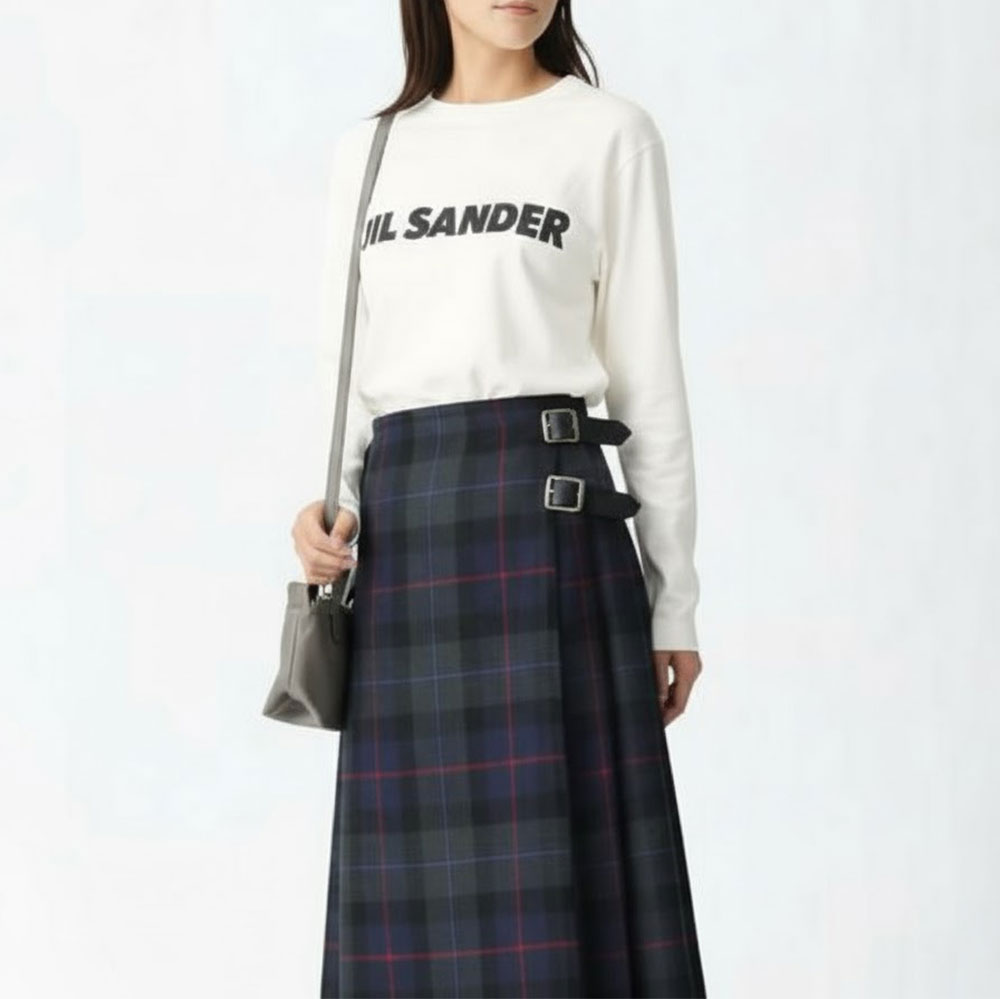 ジルサンダー Tシャツ カットソー 長袖カットソー トップス ロゴT ホワイト レディース